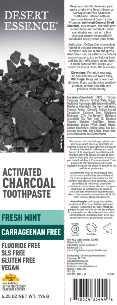 Product image for Activated Charcoal Carrageenan Free Toot.