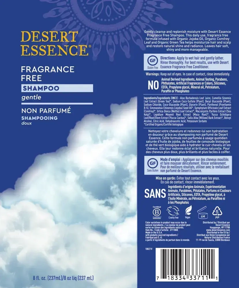 Product image for Fragrance Free Shampoo.