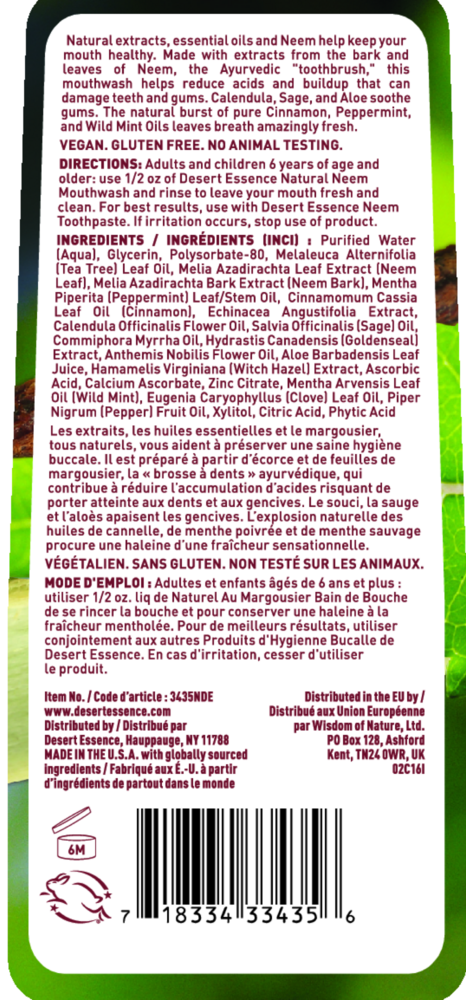 Product image for Neem Mouthwash Cinnamint.