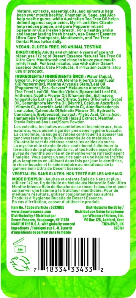 Product image for Tea Tree Oil Mouthwash Ultra Ca.