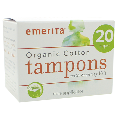 Organic Cotton Non-Applicator Tampons Super 20 count