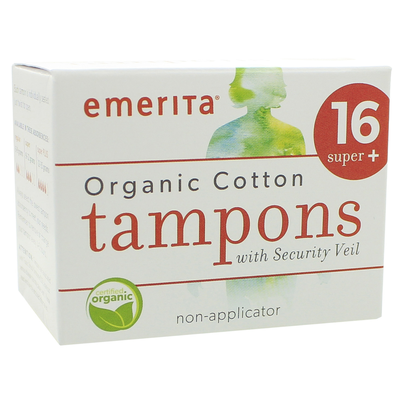 Organic Cotton Non-Applicator Tampons Super Plus 16 count