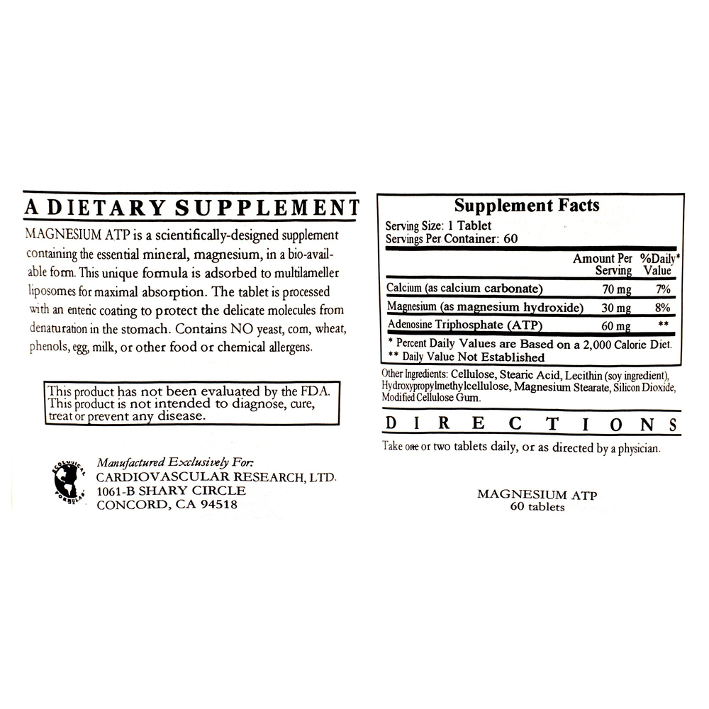 Product image for Liposomal Magnesium ATP (Mg30mg ATP60mg).