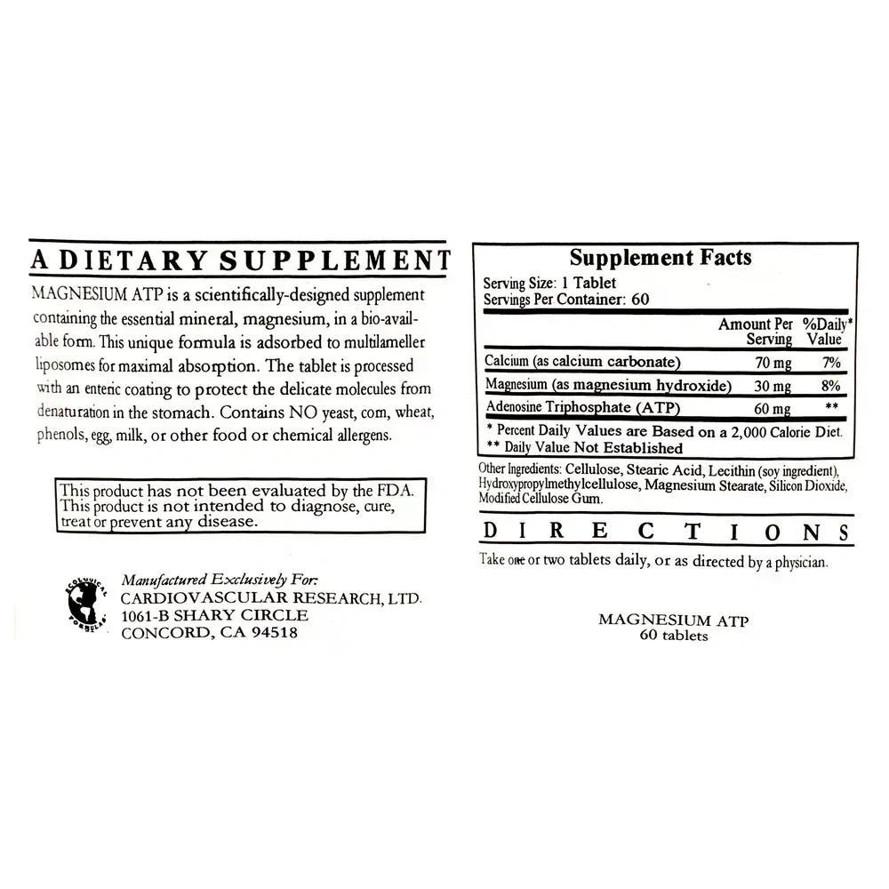 Product image for Liposomal Magnesium ATP (Mg30mg ATP60mg).