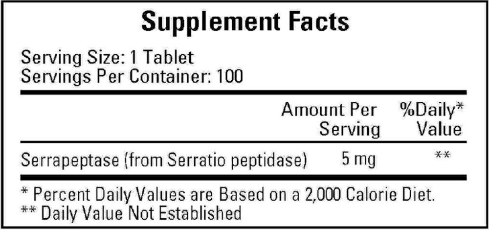 Product image for Serraflazyme (Serratia Peptidase 5mg).