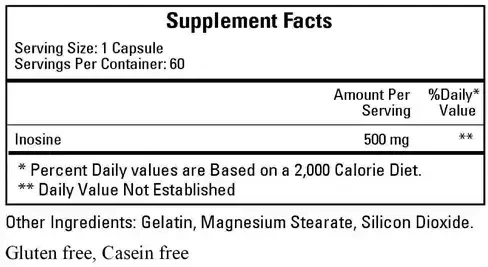 Product image for Inosine (Liposome enhanced) 500mg.