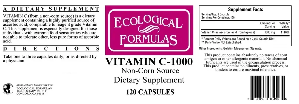 Product image for Vitamin C-1000 (non-corn).