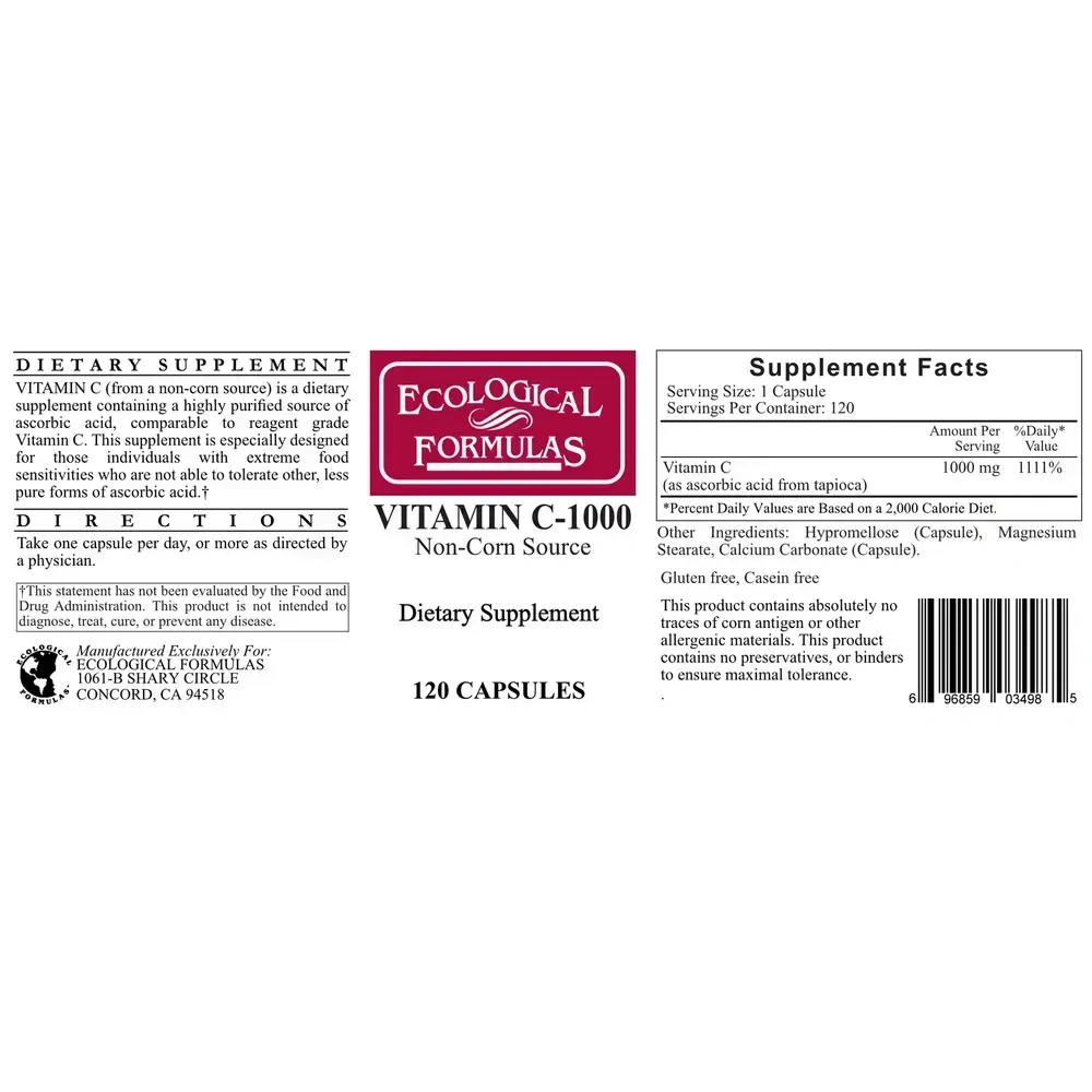 Product image for Vitamin C-1000 (non-corn).