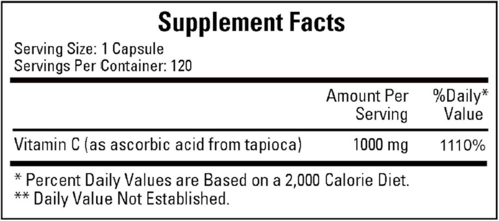 Product image for Vitamin C-1000 (non-corn).