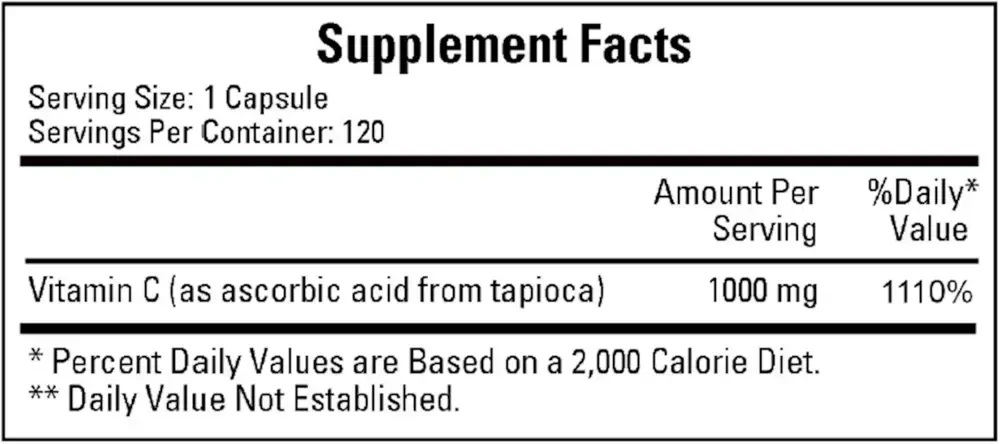 Product image for Vitamin C-1000 (non-corn).