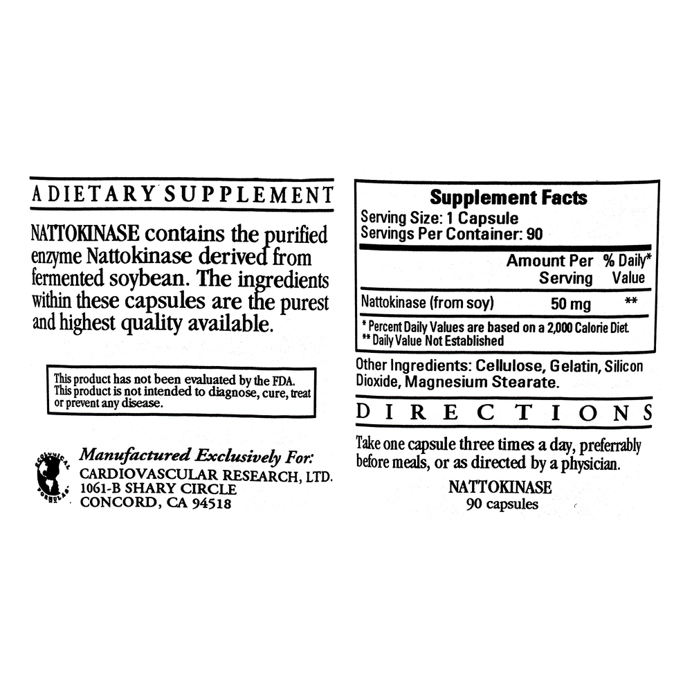 Product image for Nattokinase 50mg/1000FU.