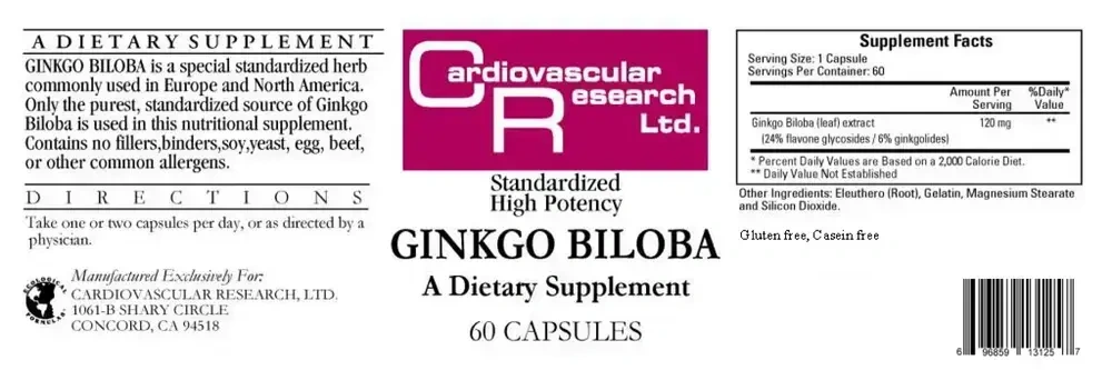 Product image for Ginkgo Biloba 120mg.