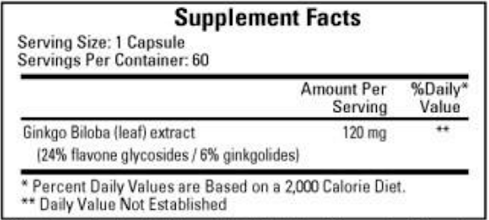Product image for Ginkgo Biloba 120mg.