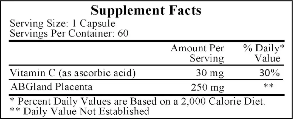 Product image for Placenta (Lypholized 250mg).