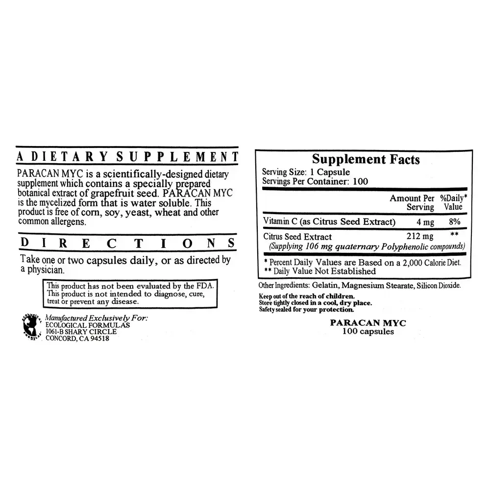 Product image for Paracan MYC(Grapefruit Seed Ext 200mg).