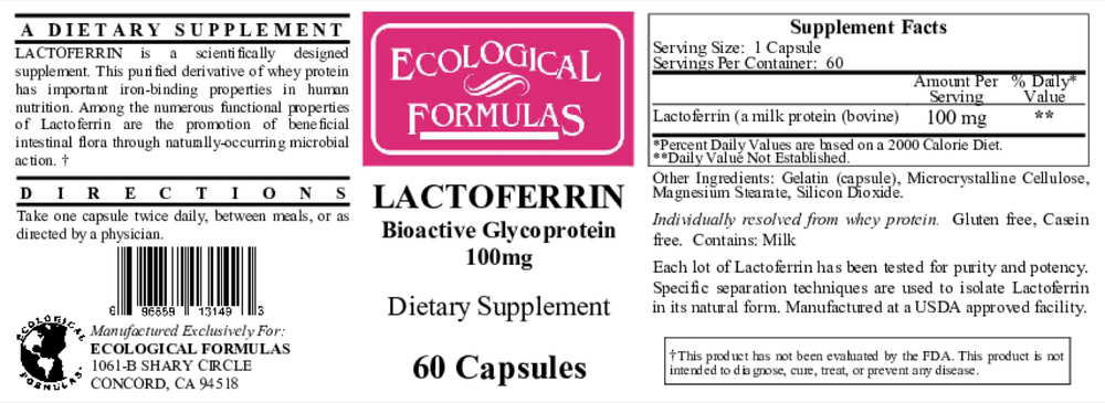 Product image for Lactoferrin 100mg.