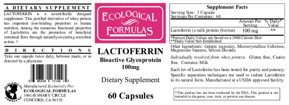 Product image for Lactoferrin 100mg.