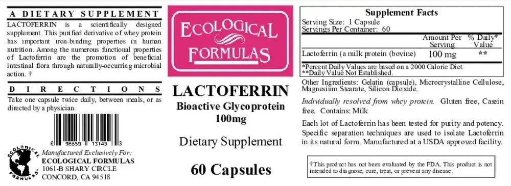 Product image for Lactoferrin 100mg.