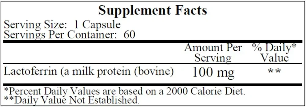 Product image for Lactoferrin 100mg.