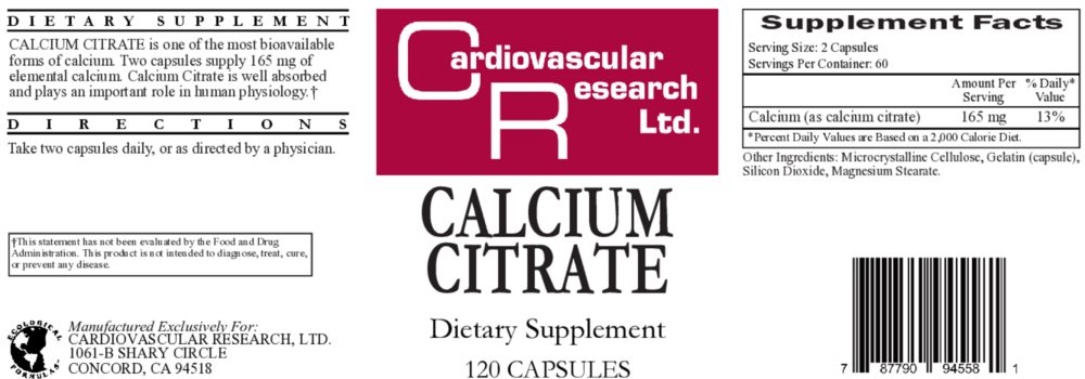 Product image for Calcium Citrate.