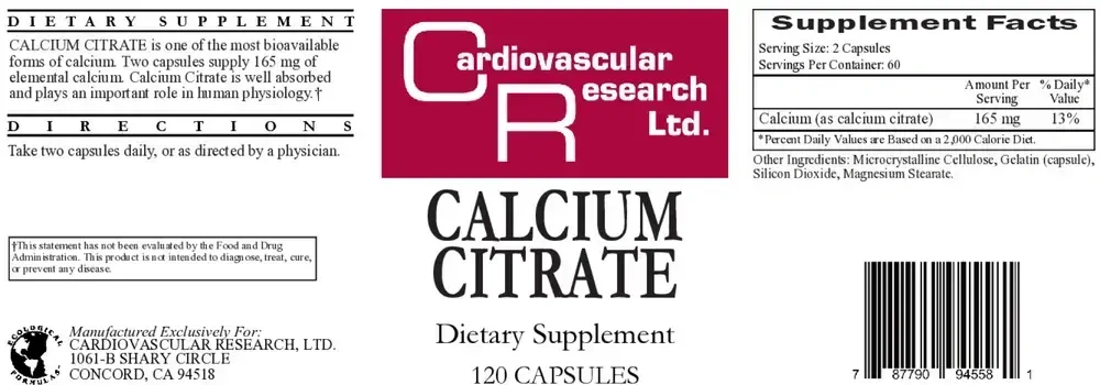Product image for Calcium Citrate.