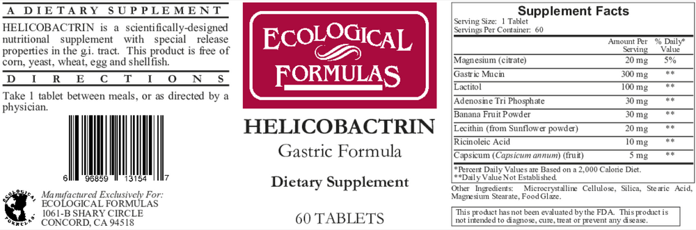 Product image for Helicobactrin (Gastric Formula).