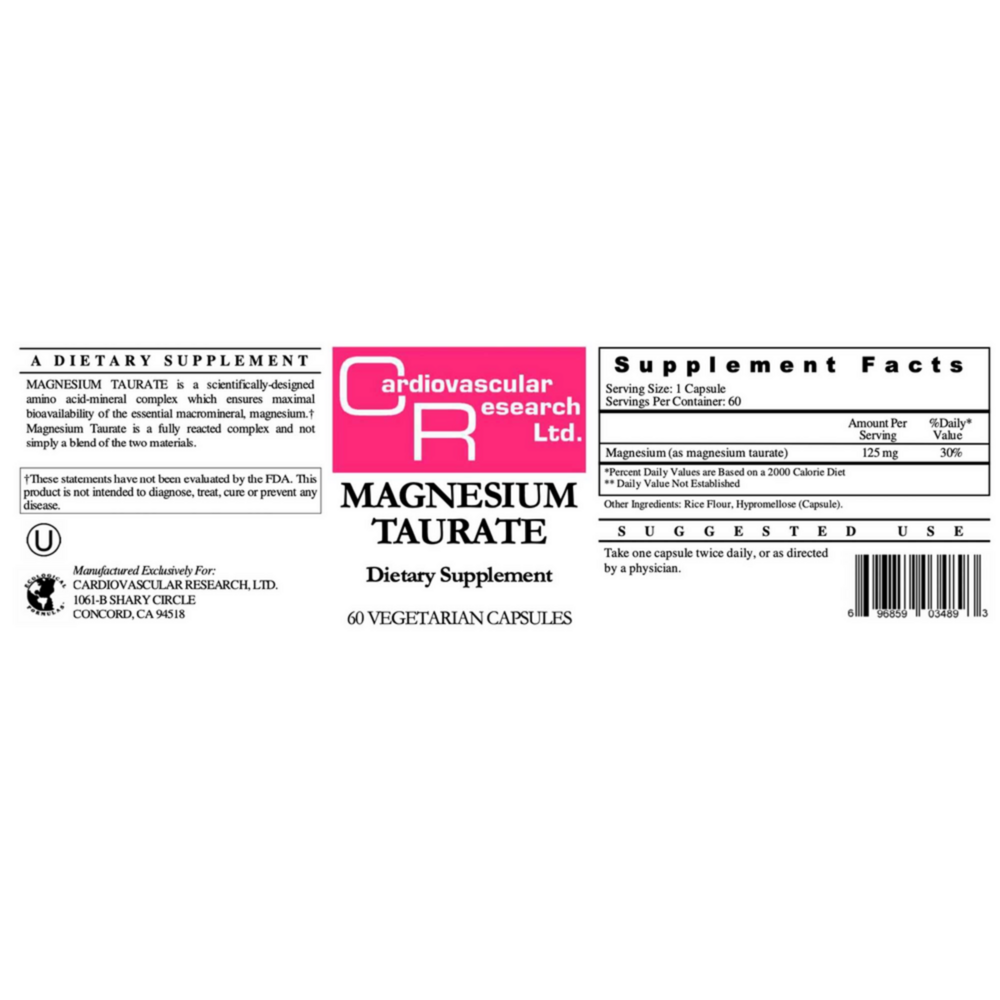 Product image for Magnesium Taurate 125mg.