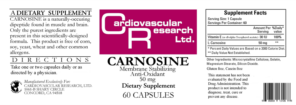 Product image for Carnosine 50mg.