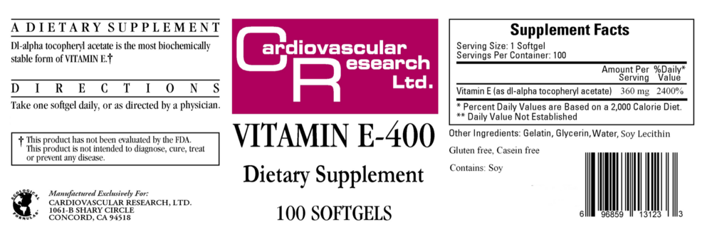 Product image for Vitamin E-400.