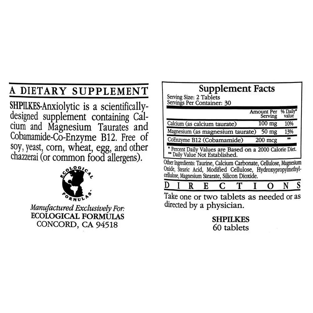 Product image for Shpilkes (CA Carbonate/MG Taurate + L-Theanine).