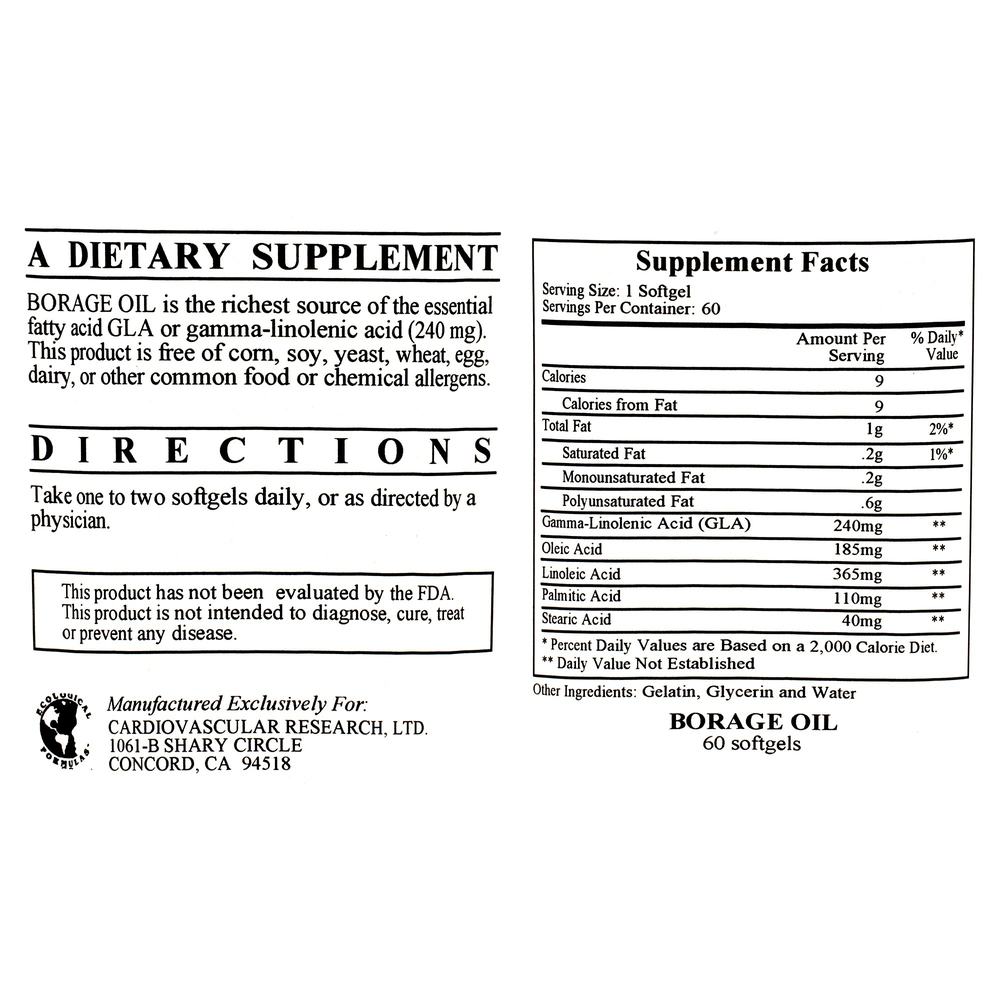 Product image for Borage Oil GLA-240.