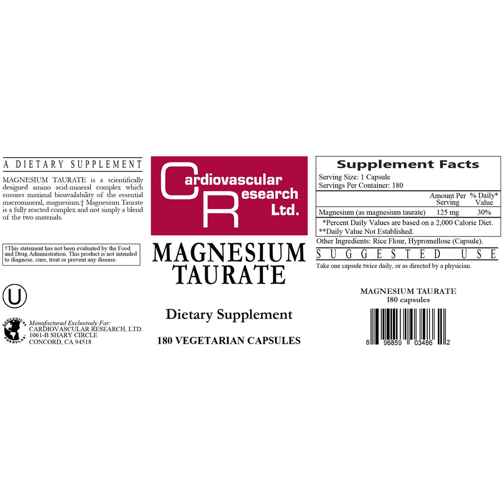 Product image for Magnesium Taurate 125mg.