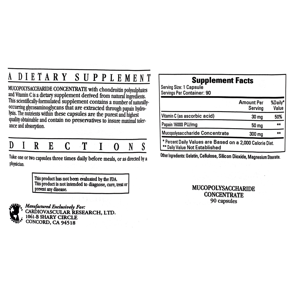 Product image for Mucopolysaccharide Concentrate.
