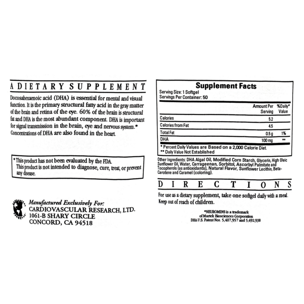 Product image for Neuromins 100mg (DHA).