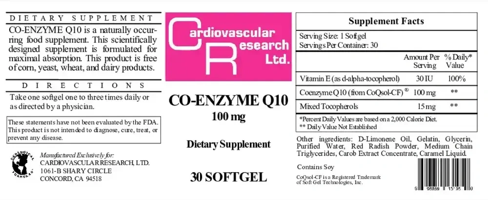 Product image for CoQ10 100mg.