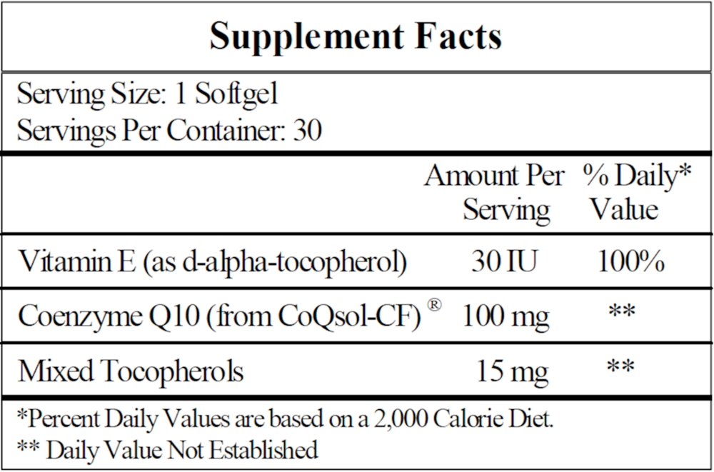 Product image for CoQ10 100mg.