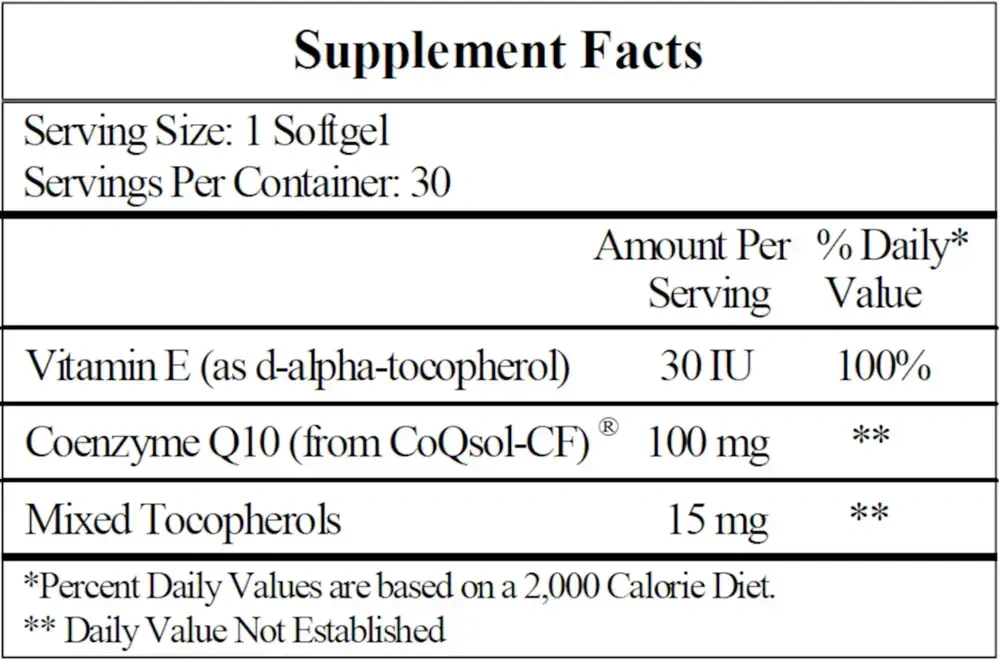 Product image for CoQ10 100mg.