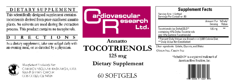 Product image for Annatto Tocotrienols 125mg.