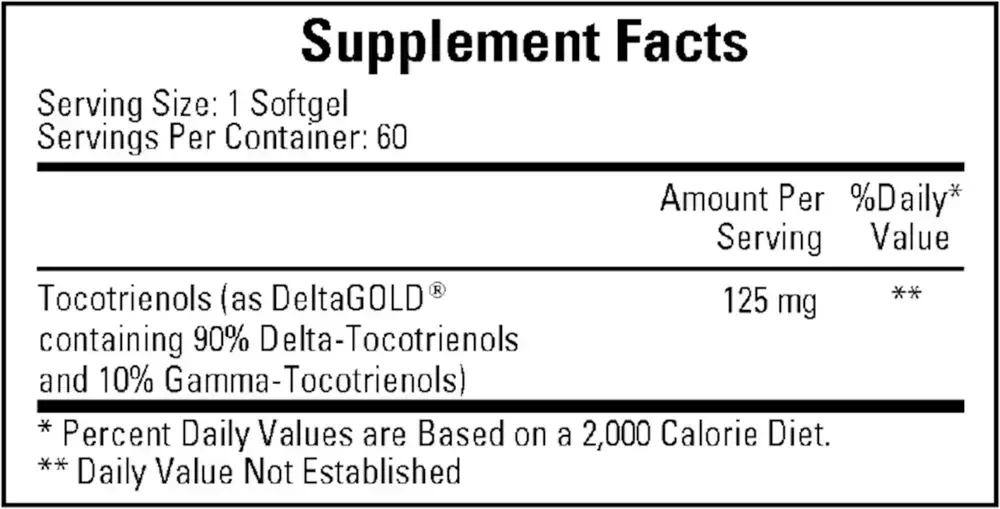 Product image for Annatto Tocotrienols 125mg.