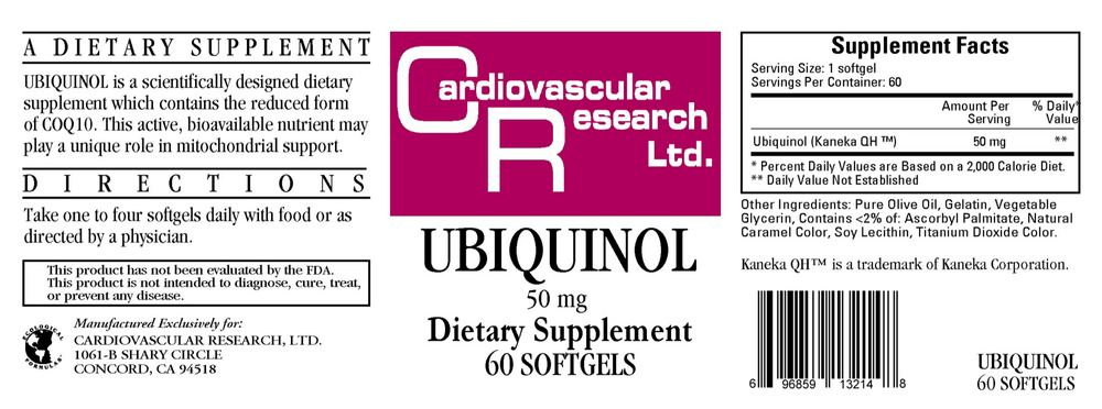 Product image for Ubiquinol 50mg.