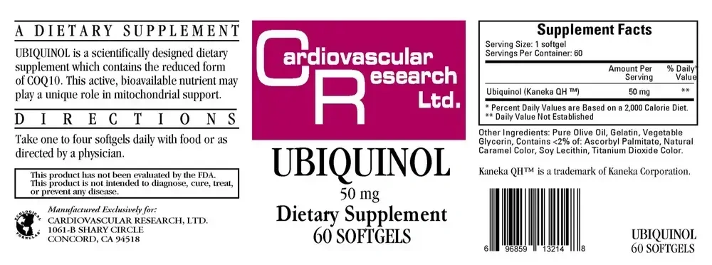 Product image for Ubiquinol 50mg.