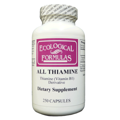 All Thiamine (fat soluble B1 - TTFD, 50mg capsule) (250 capsules) Product image for All Thiamine (fat soluble B1 - TTFD, 50mg capsule) (250 capsules).