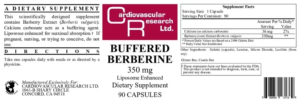Product image for Buffered Berberine 350mg.