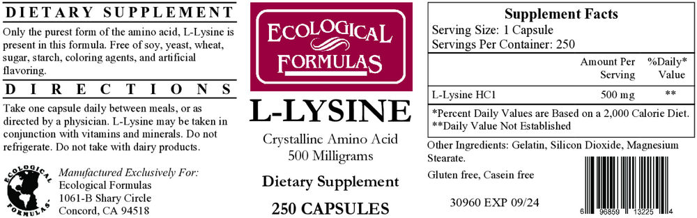 Product image for L-Lysine 500mg.