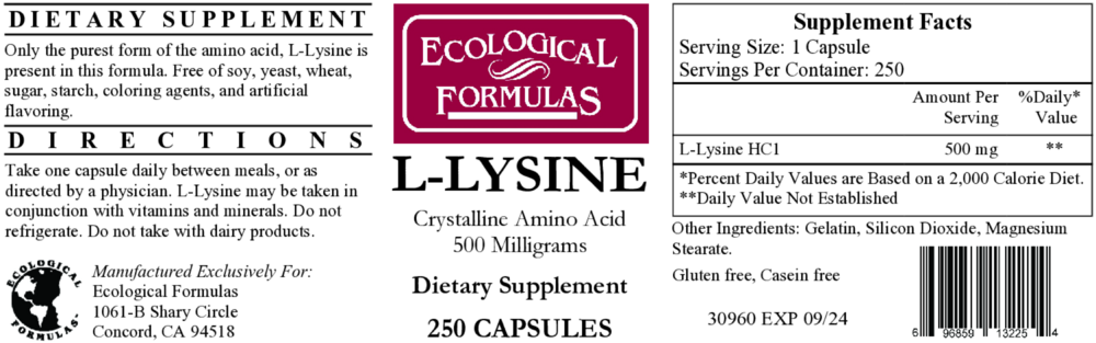 Product image for L-Lysine 500mg.