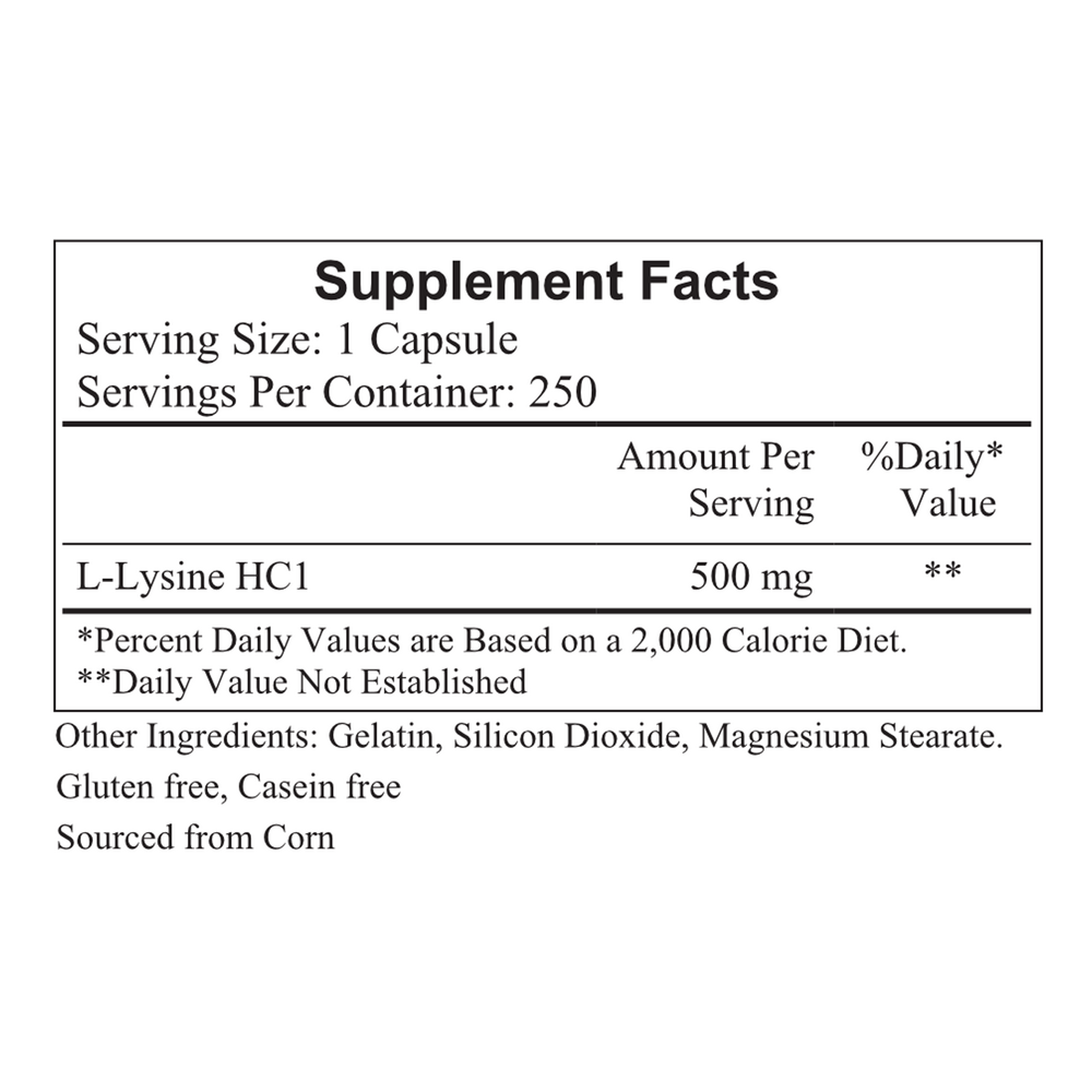 Product image for L-Lysine 500mg.