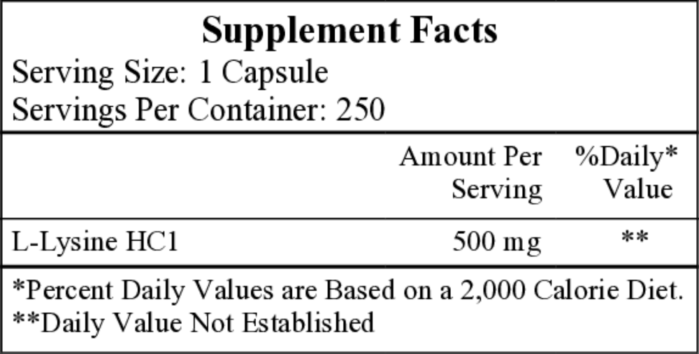 Product image for L-Lysine 500mg.