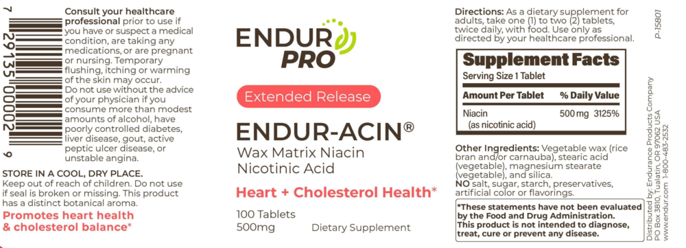 Product image for Endur-Acin ER 500mg 100 tab.