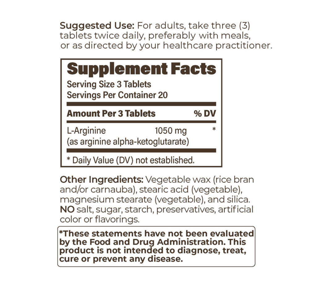 Product image for L-Arginine SR 350mg 60 Tab.