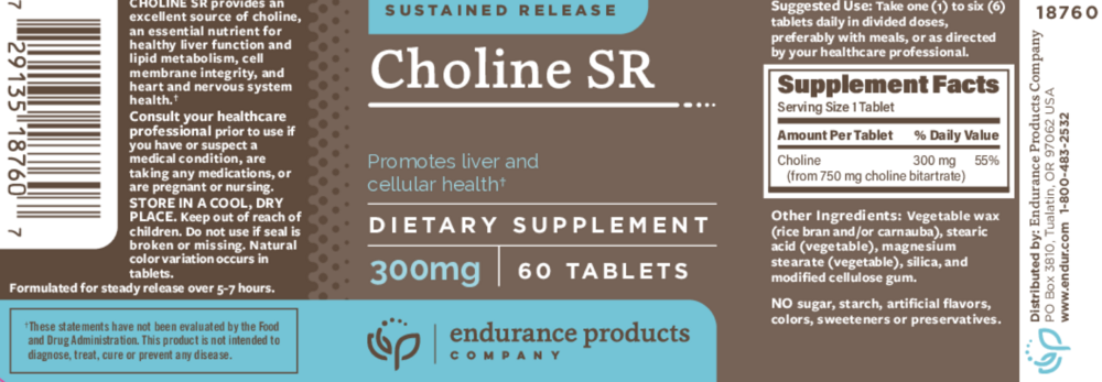 Product image for Sustained Release Choline SR 300mg.